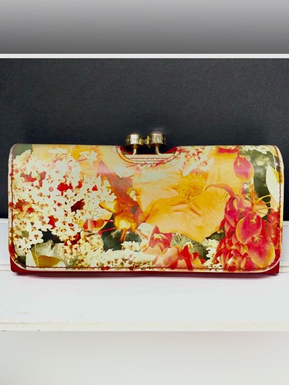 Ted Baker Lindar Crystal Bow Bobble Matinee Wallet Bright Pink